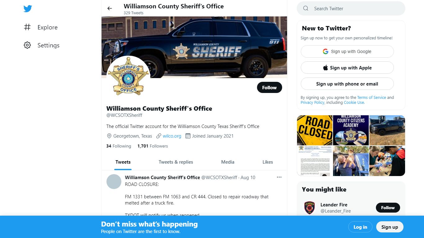 Williamson County Sheriff's Office (@WCSOTXSheriff) / Twitter